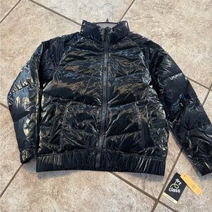 NWT Shiny Black Puffer Jacket